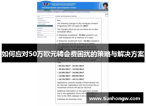 如何应对50万欧元转会费困扰的策略与解决方案